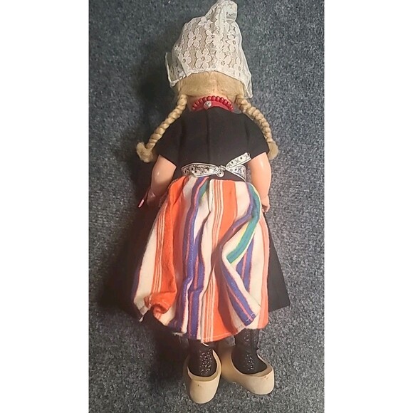 Vintage Holland Dutch Doll w/  Dress & Clogs, Eyes Open/Close 16" Made In Italy - Picture 7 of 9
